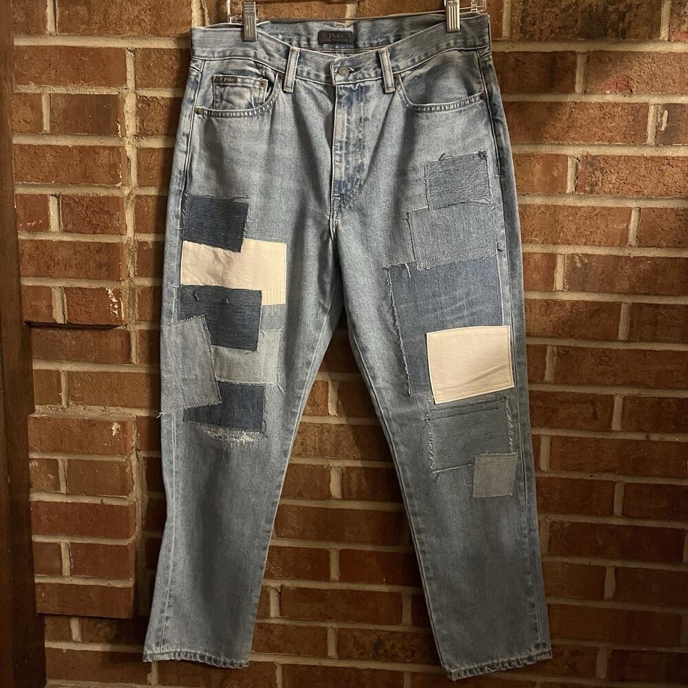 Polo Ralph Lauren Women 29 Avery Boyfriend Patchwork Ankle Jeans NWT Flawed